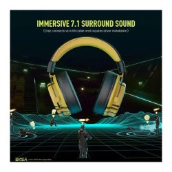 EKSA E900 Pro Noise Cancelling 7.1 Surround Sound Gaming Headset Yellow