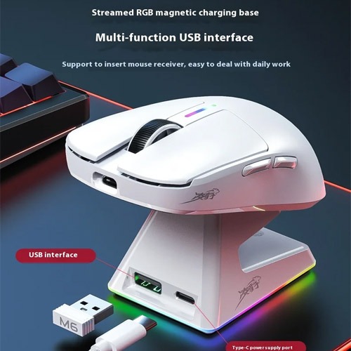 LINGBAO M6 Wireless Tri-Mode Gaming Mouse With Dock LINGBAO M6 Wireless Tri-Mode Gaming Mouse With Dock