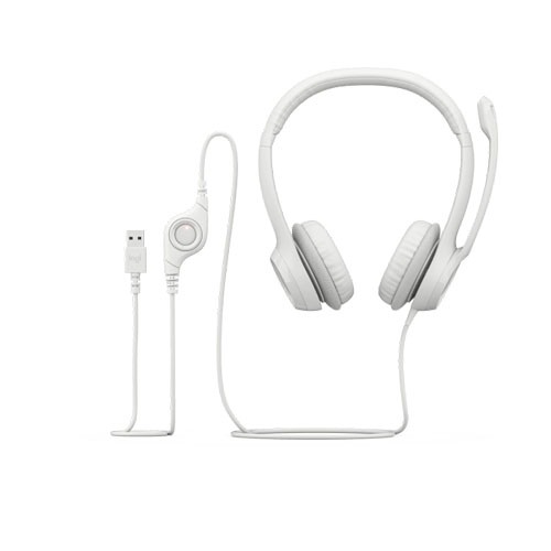 Logitech H390 USB White Computer Headphone