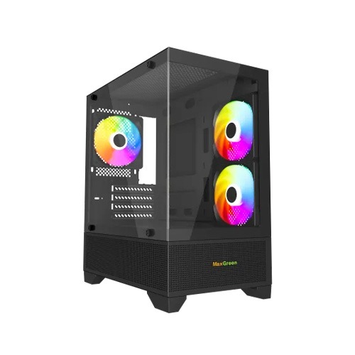 MaxGreen 350 Mid-Tower M-ATX Gaming Case With 3 ARGB Fan