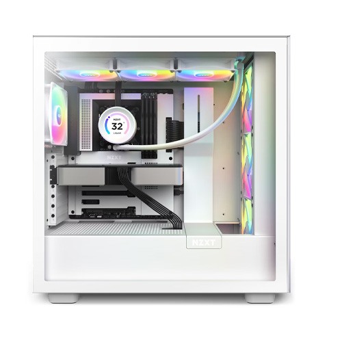 NZXT Elite 360 RGB 360mm AIO liquid cooler With RGB Controller and RGB Fans (White) 