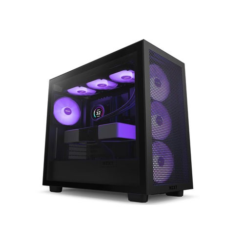 NZXT H7 Flow RGB ATX Mid Tower Chassis Black 
