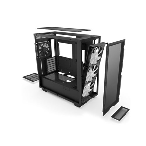 NZXT H7 Flow RGB ATX Mid Tower Chassis Black 