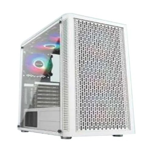 PC Power Dark Flow Mesh Elite White Mid Tower ATX Gaming Desktop Case