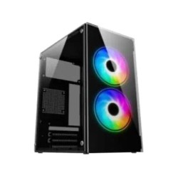 PC Power Crystal glass Mini PP-2405 BK m atx  Casing with Power Supply