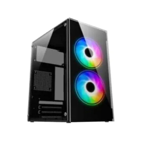 PC Power Crystal glass Mini PP-2405 BK m atx  Casing with Power Supply