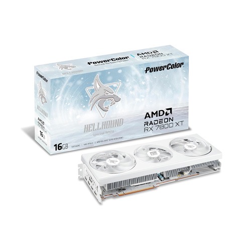 PowerColor Hellhound Spectral White AMD Radeon™ RX 7800 XT 16GB GDDR6 Graphics Card