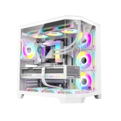 Revenger Air Box 7 ARGB Infinity Fans with Remote Controller Full Tower White Desktop Gaming Case
