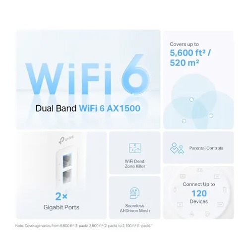 TP-Link Deco X10 AX1500 Dual-Band WiFi 6 Mesh Router (1 Pack)