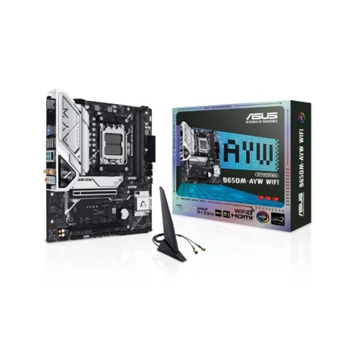 ASUS B650M-AYW WIFI AMD AM5 DDR5 Micro-ATX Motherboard ASUS B650M-AYW WIFI AMD AM5 DDR5 Micro-ATX Motherboard