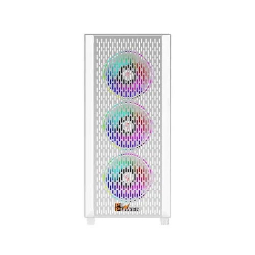 PC POWER FLOW WHITE MESH MATX CASING WITH POWER SUPPLY