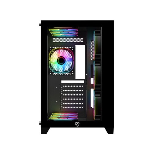 PC POWER ICEBERG V2 GAMING CASE WITH 650W PSU AND 10 ARGB FAN (Black)