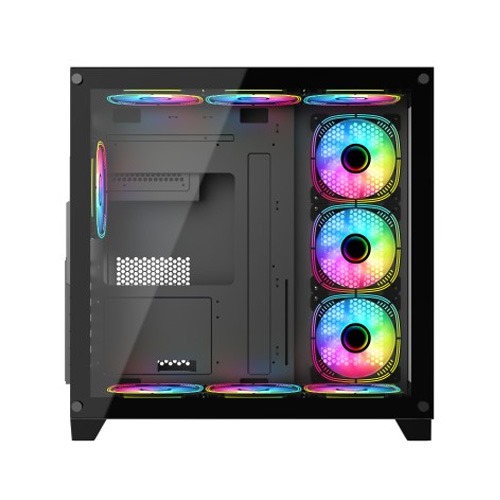 PC POWER ICEBERG V2 GAMING CASE WITH 650W PSU AND 10 ARGB FAN (Black)