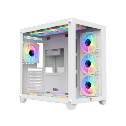 PC POWER ICEBERG V2 GAMING CASE WITH 650W PSU AND 10 ARGB FAN (White)