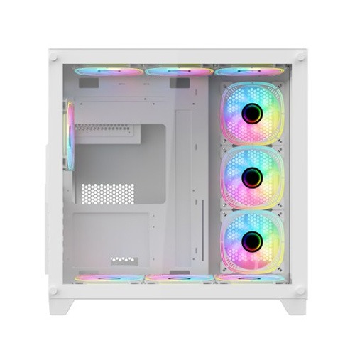 PC POWER ICEBERG V2 GAMING CASE WITH 650W PSU AND 10 ARGB FAN (White)