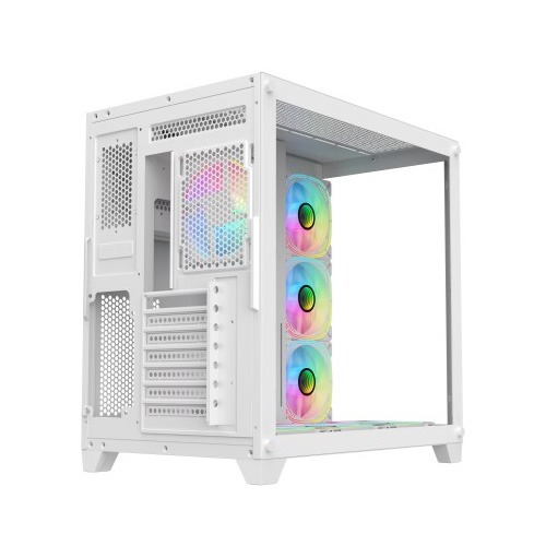 PC POWER ICEBERG V2 GAMING CASE WITH 7 ARGB FAN (White)