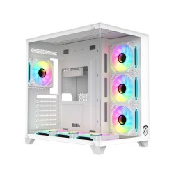 PC POWER ICEBERG V3 GAMING CASE  WITH 650W PSU & 7 ARGB (WHITE)