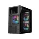 PC POWER SPIDER WEB CRYSTAL MINI GAMING CASING  WITH 230W PSU & 3 ARGB FAN (Black)