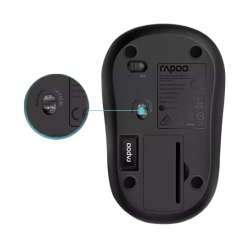 Rapoo M10 Plus Wireless Optical Mouse - Black