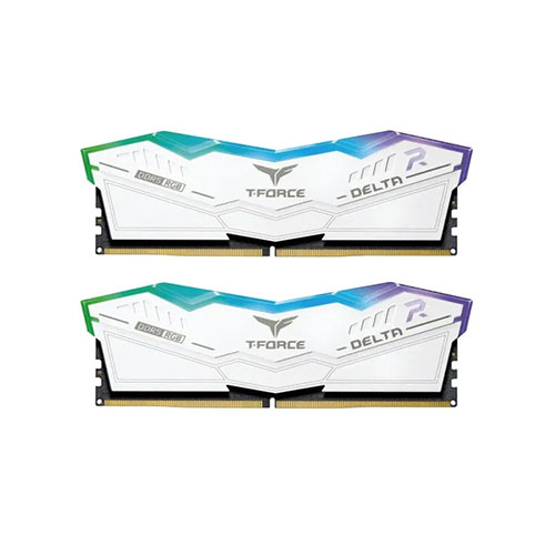 TEAM T-FORCE DELTA RGB White 32GB (16GBx2) 7600MHz DDR5 Gaming RAM