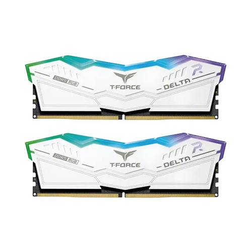 TEAM T-FORCE DELTA RGB 32GB (16GBx2) 7000MHz DDR5 Gaming RAM White TEAM T-FORCE DELTA RGB 32GB (16GBx2) 7000MHz DDR5 Gaming RAM White