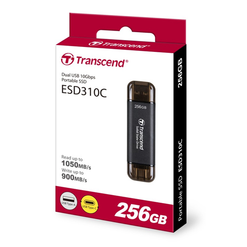 Transcend 256GB ESD310C Type C Portable SSD Black