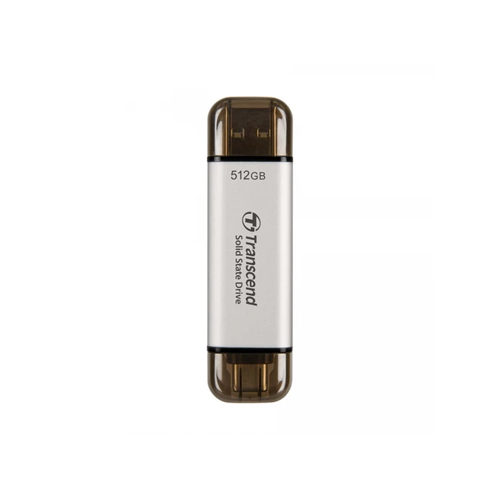 Transcend ESD310S 512GB USB Type-A & Type-C OTG Silver Portable SSD #TS512GESD310S